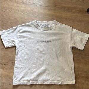 Zara Kids Cream Short Sleeve Tee